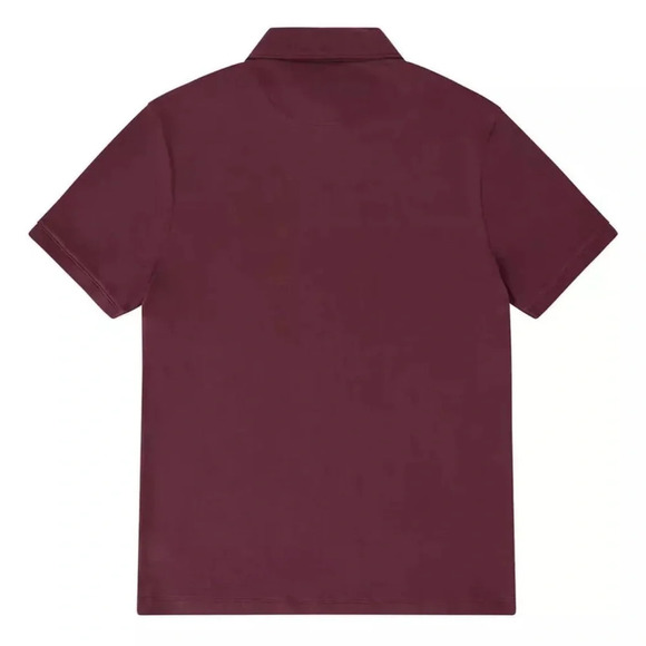 Tahari Men's Short Sleeve Premium Soft Interlock Polo Shirt, Dark Red Large - Picture 2 of 9